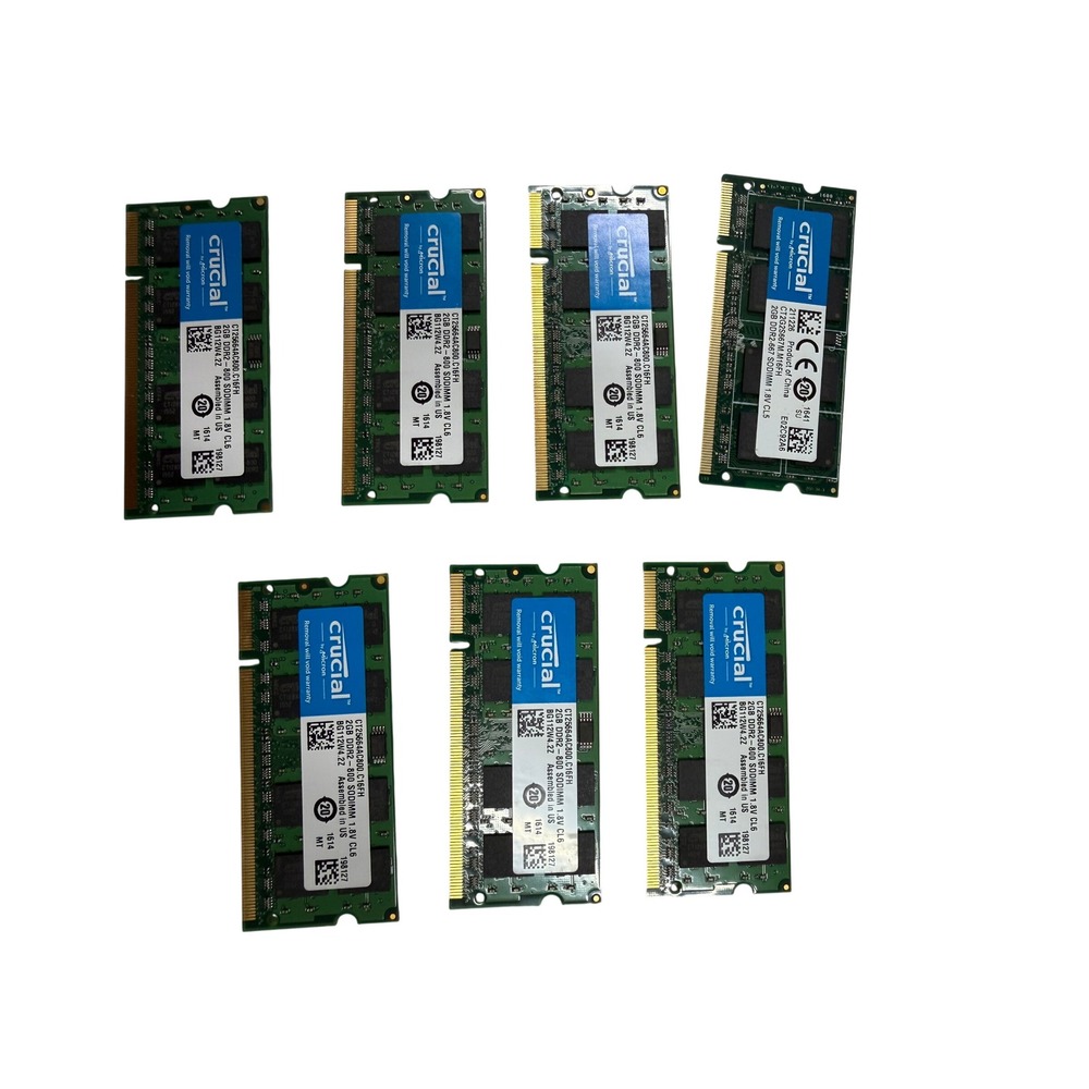 Crucial 2GB DDR2 800MHz SODIMM Laptop RAM PC2-6400 CL6 CT25664AC800.C16FH